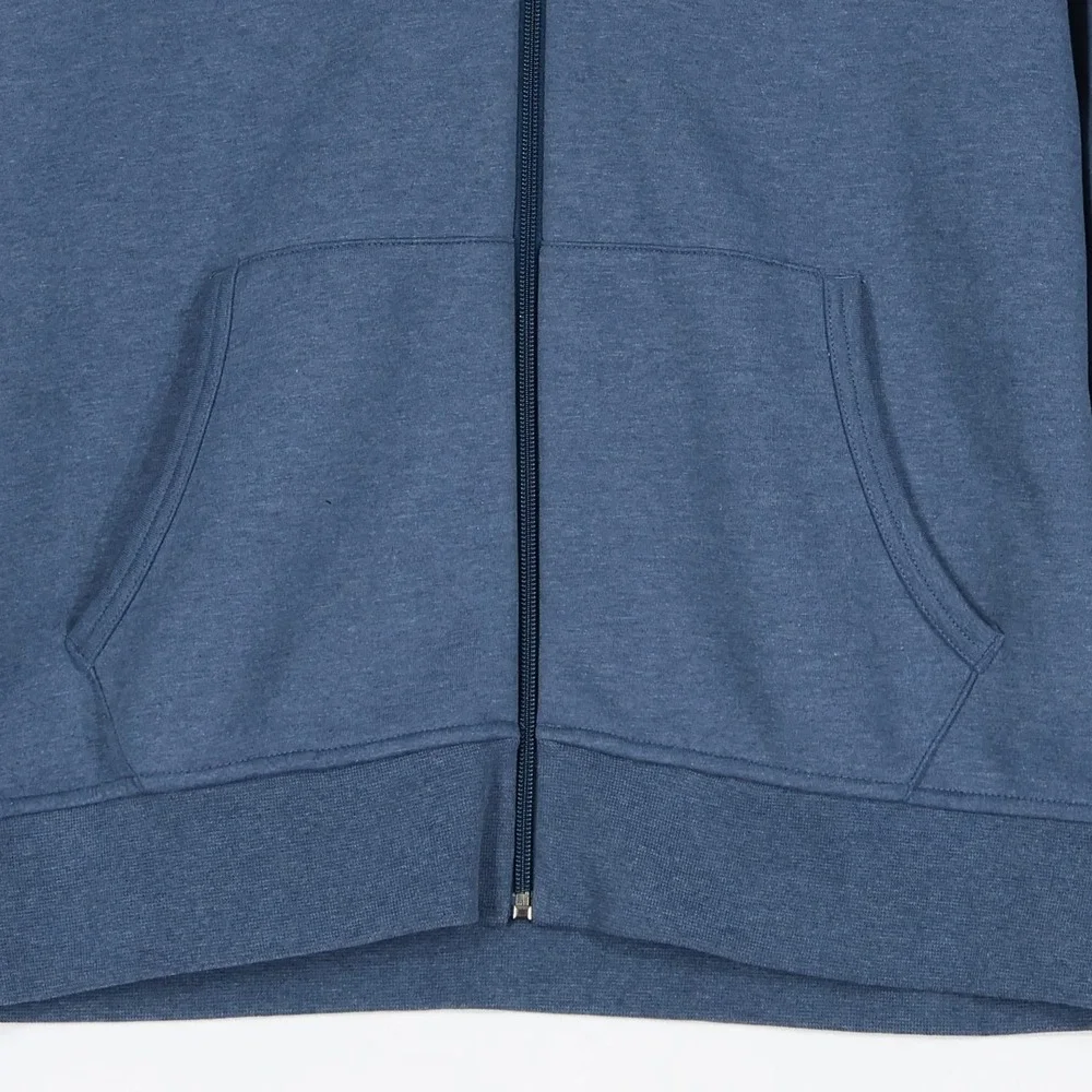 Polo Ralph Lauren Double Knitt Hoodie Mens L Blue Full-Zip Heathered $150 NWT